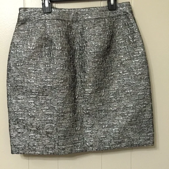 Banana Republic Sz 2 Silver Shimmer Mini Skirt - Picture 8 of 8